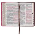 Brown and Berry Pink Faux Leather Giant Print Standard-size King James Version Bible with Thumb Index