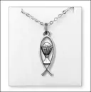 Silver Plated Fish Shaped Chalice Communion Necklet