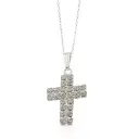 Double Row Swarovski Crystal Cross Pendant