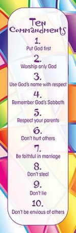 Bookmark-Kid's Ten Commandments (Pack Of 25)