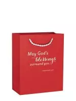 Gift Bag-Value-May God's Blessings... Colossians 4:18-Red-Small