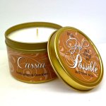 Candle-Cassia w/Scripture Gold Tin-6 Oz