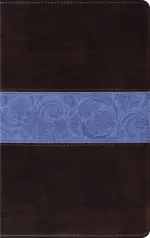 ESV Thinline Bible: Chocolate & Blue, Paisley Design, Trutone