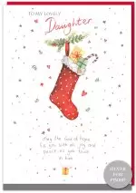 Daughter Stocking Christian Christmas Card