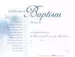 Certificate-Baptism-White Clouds (11" x 8.5") (Pack Of 6)