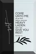 Glass Plaque-Come Unto Me (6 x 9)