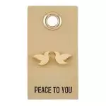 Earrings-Peace To You/Dove Studs On Leather Tag