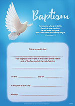 Baptism Certificate Pack of 10