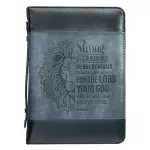 Large Be Strong Lion Two-Tone Classic Bible Cover