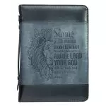 XL Be Strong Lion Two-Tone Bible Cover - Joshua 1:9