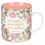 Mug My White/Pink Roses Strength & My Song Ps. 118:14