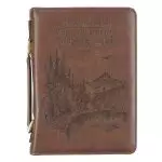 Bible Cover Classic Brown Wings Like Eagles Isa. 40:31