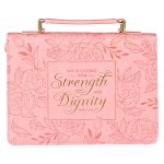 Large Strength & Dignity  Pink Floral Fashion Bible Cover -Prov. 31:25