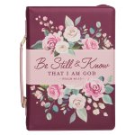 Large Bible Cover Fashion Burgundy Be Still Ps. 46:10