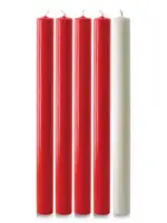 10" x 7/8" Advent Candle Set - Red and White