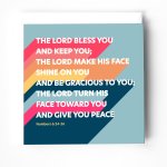 The Blessing greeting card. Colour pop version. Numbers 6:24-26