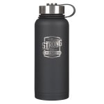 Water Bottle SS Black Be Strong and Courageous Josh. 1:9