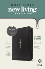 NLT Compact Giant Print Zipper Bible, Filament Enabled (LeatherLike, Black Cross, Red Letter)