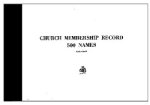 Church Membership Record Book