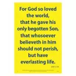 Waterproof Scripture Poster: Jn. 3.16