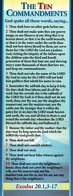 Bookmarks: The Ten Commandments Ex. 20.1,3-17