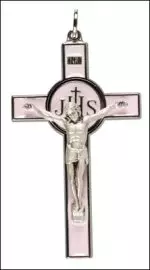 3" Pink Enamel Metal Crucifix