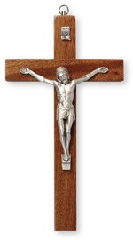 10" Mahogany Wood Crucifix