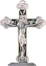 3 1/2" Metal Standing Crucifix