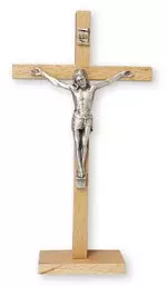 6 3/4" Beech Wood Standing Crucifix