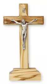 5 1/2" Olive Wood Standing Crucifix