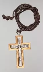 1 1/2" Small Olive Wood Crucifix with 28" Cord