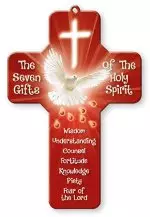 7 1/4" Symbolic Confirmation Wood Cross