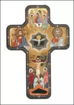 7 inch Holy Trinity Wood Icon Cross