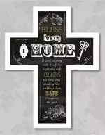 House Blessing Wood Message Cross