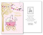 Baby Girl Congratulations Card - 3D