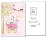 Baby Girl Congratulations Card - 3D