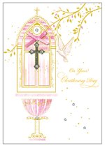 Girl's On Your Christening Day - Single Card