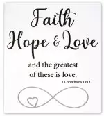 Faith, Hope, Love Ceramic Plaque