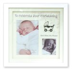 White Finish Christening Photo Frame