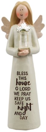 5" Bless This Home Resin Message Angel