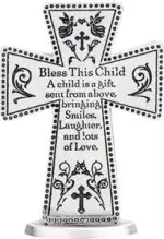 3" Bless This Child Standing Cross