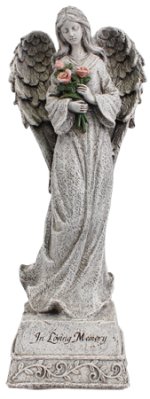 14" Standing Angel Resin Grave Statue