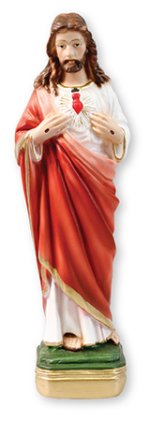 12" Sacred Heart Plaster Statue