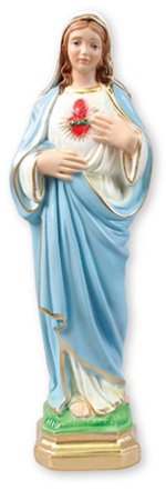 11 3/4" Sacred Heart Of Mary Plaster Statue