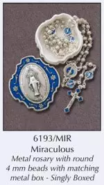 Miraculous Metal Rosary with Matching Box