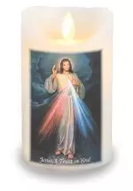 Divine Mercy Scented Wax LED Candle with Timer