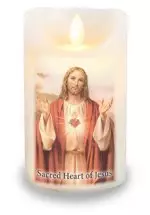 Sacred Heart LED Scented Wax Candle with Timer