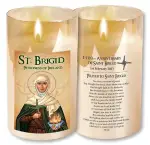 Saint Brigid LED Candle in Glass Jar with Timer