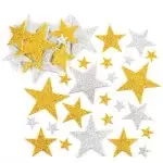 Gold & Silver Glitter Star Stickers - Pack of 150