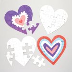 Heart Colour-in Jigsaw Puzzles - Pack of 10